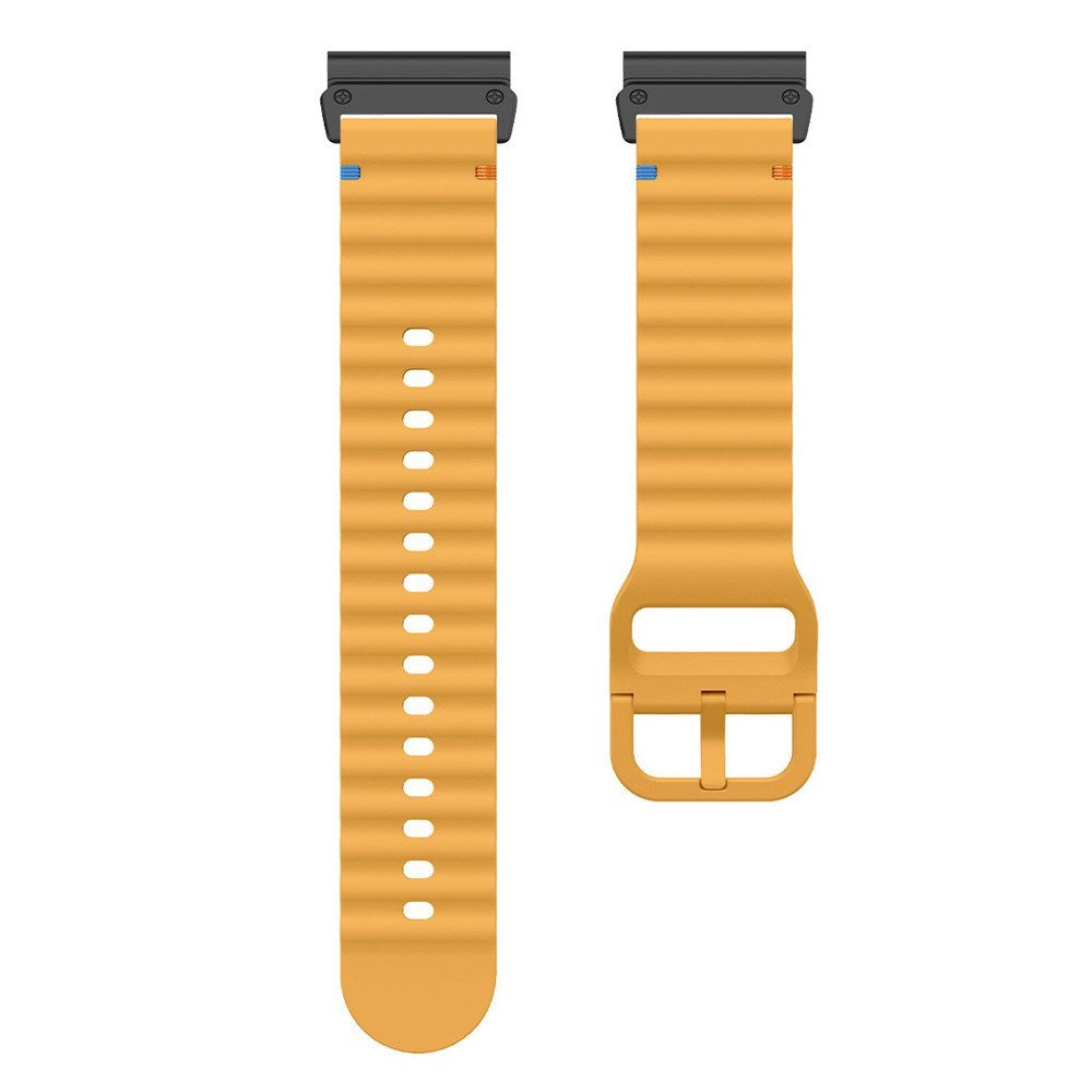 Universal Garmin 22mm QuickFit EIDERWOOD Wavy Silikone Rem - Gul