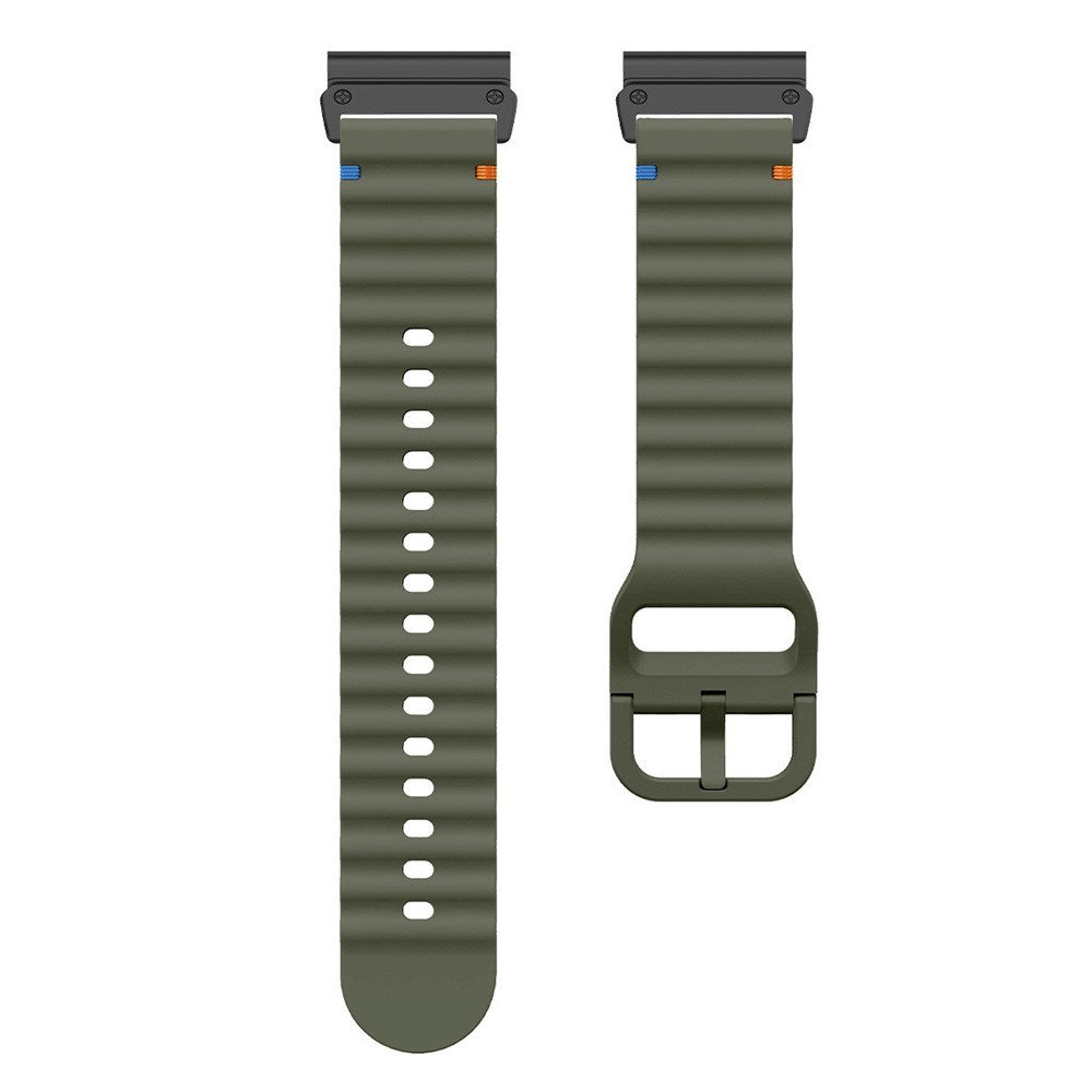 Universal Garmin 22mm QuickFit EIDERWOOD Wavy Silikone Rem - Grøn
