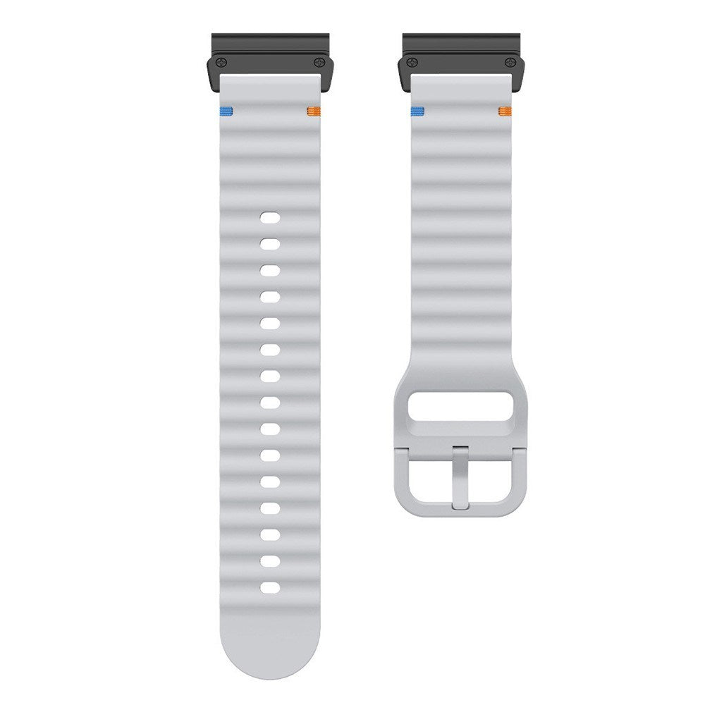 Universal Garmin 22mm QuickFit EIDERWOOD Wavy Silikone Rem - Grå