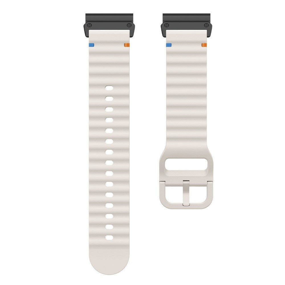 Universal Garmin 22mm QuickFit EIDERWOOD Wavy Silikone Rem - Beige