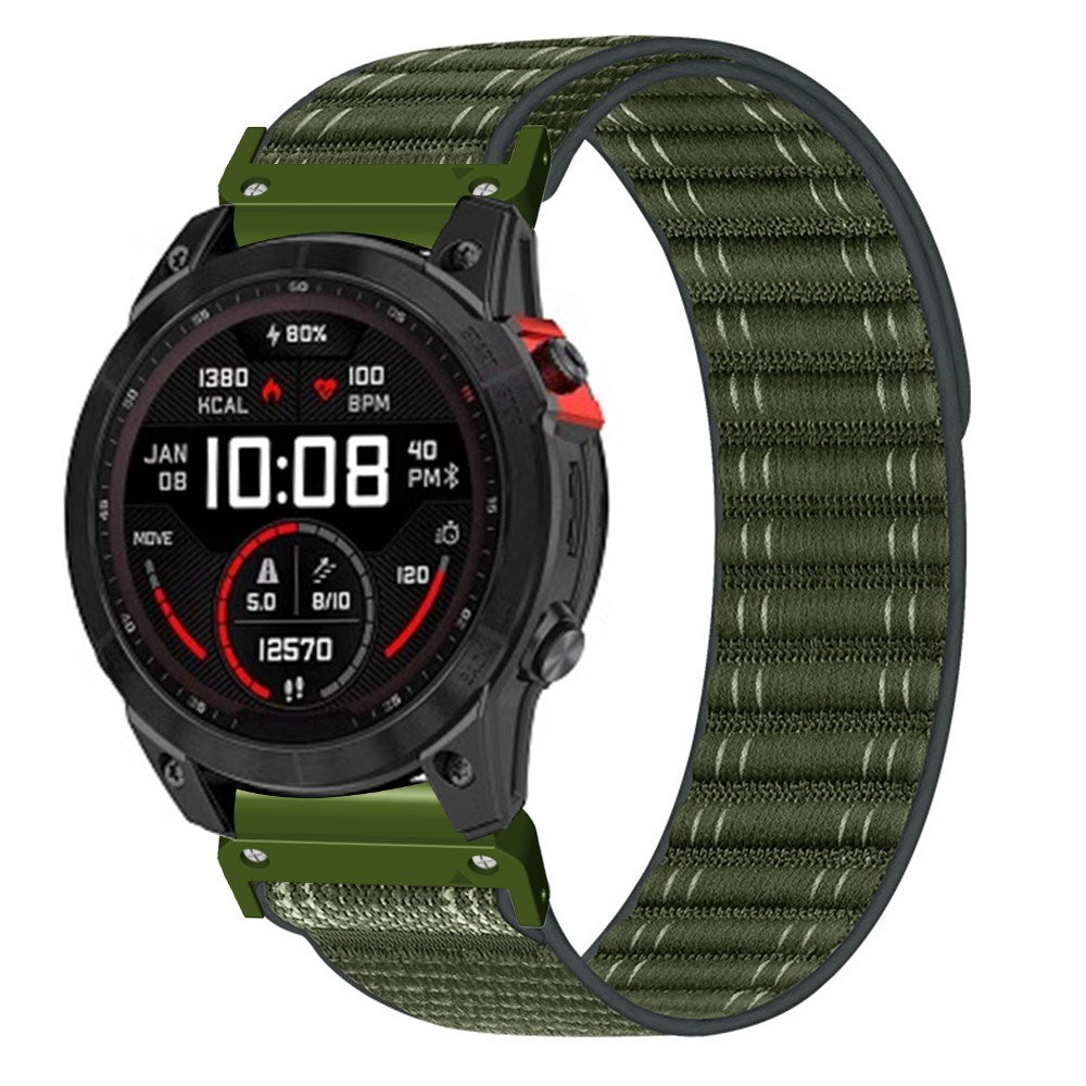 Universal Garmin 22mm QuickFit EIDERWOOD Nylon Loop Urrem - Grøn
