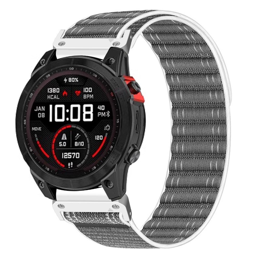 Universal Garmin 22mm QuickFit EIDERWOOD Nylon Loop Urrem - Grå