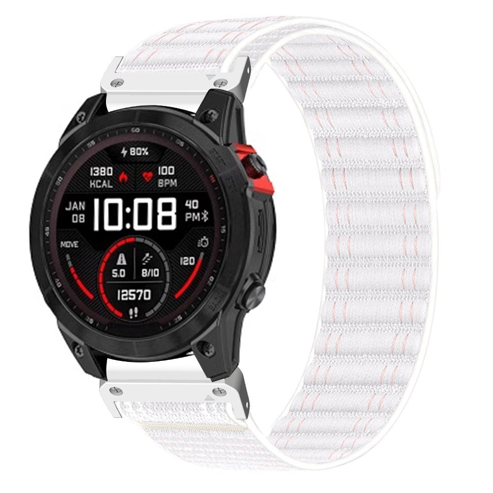 Universal Garmin 22mm QuickFit EIDERWOOD Nylon Loop Urrem - Hvid
