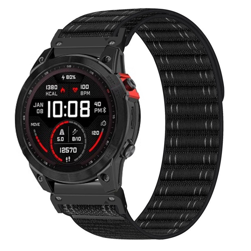 Universal Garmin 22mm QuickFit EIDERWOOD Nylon Loop Urrem - Sort