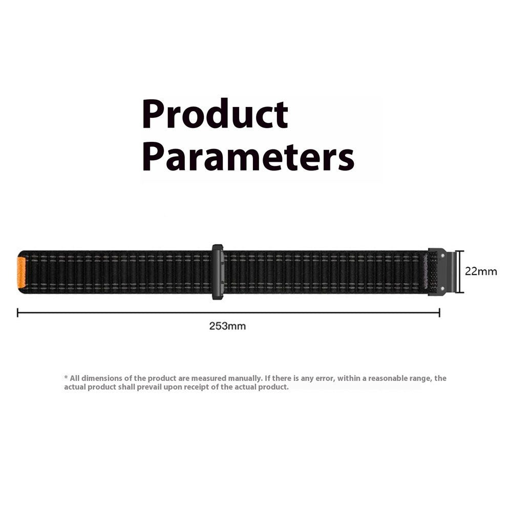 Universal Garmin 22mm QuickFit EIDERWOOD Nylon Loop Urrem - Sort
