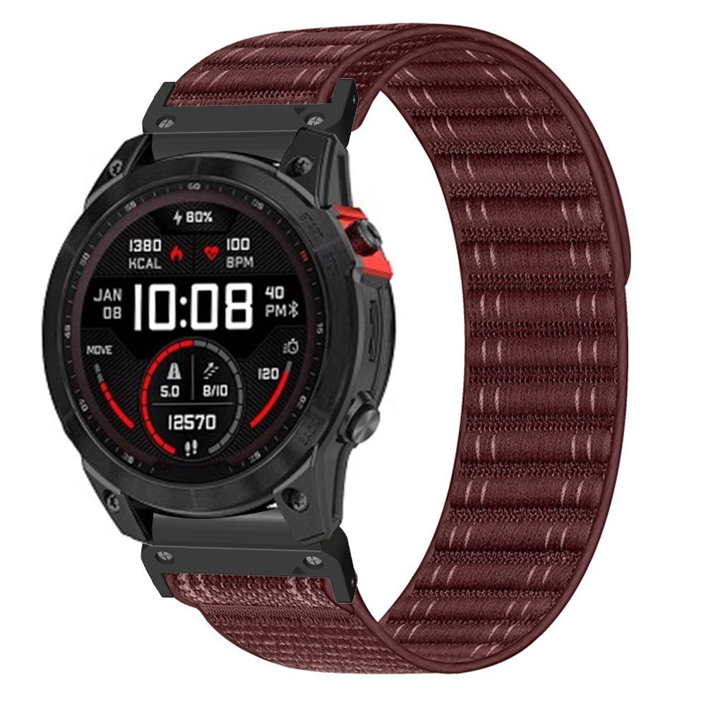 Universal Garmin 22mm QuickFit EIDERWOOD Nylon Loop Urrem - Rød