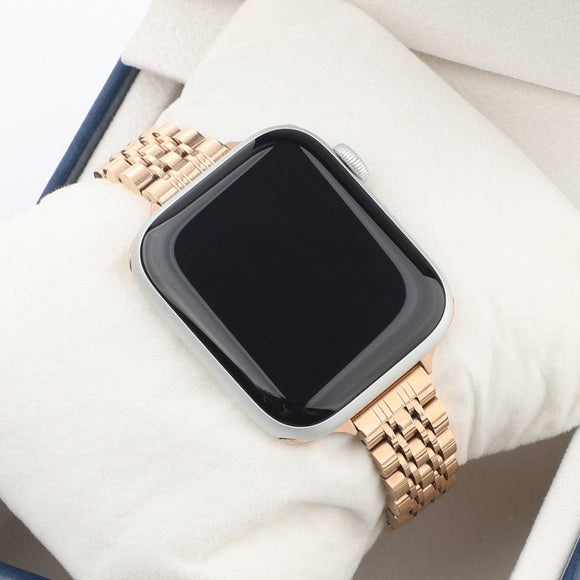 Apple Watch (38/40/SE/41/42mm) Rustfri Stål Rem - Rose Gold
