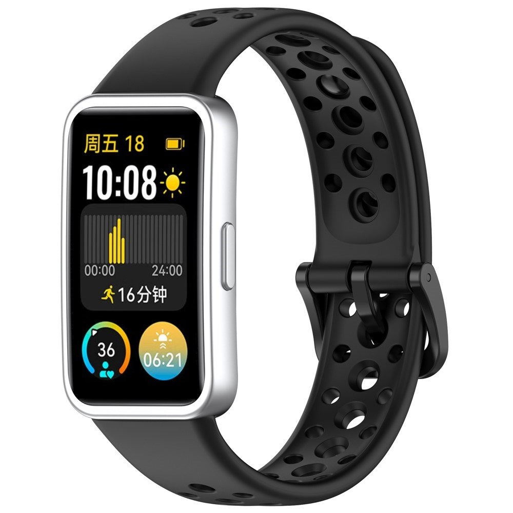 Huawei Band 10 / 9 / 8 EIDERWOOD Silikone Rem - Sort