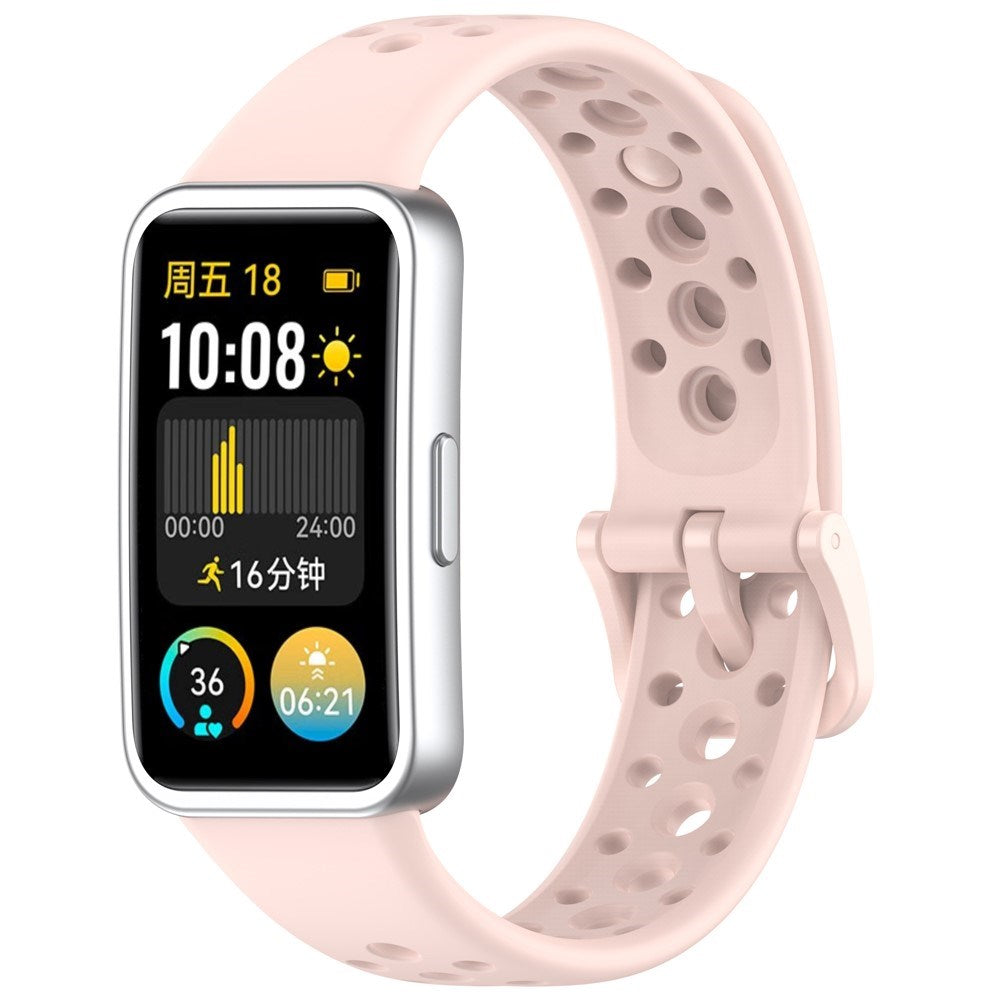 Huawei Band 10 / 9 / 8 EIDERWOOD Silikone Rem - Lyserød