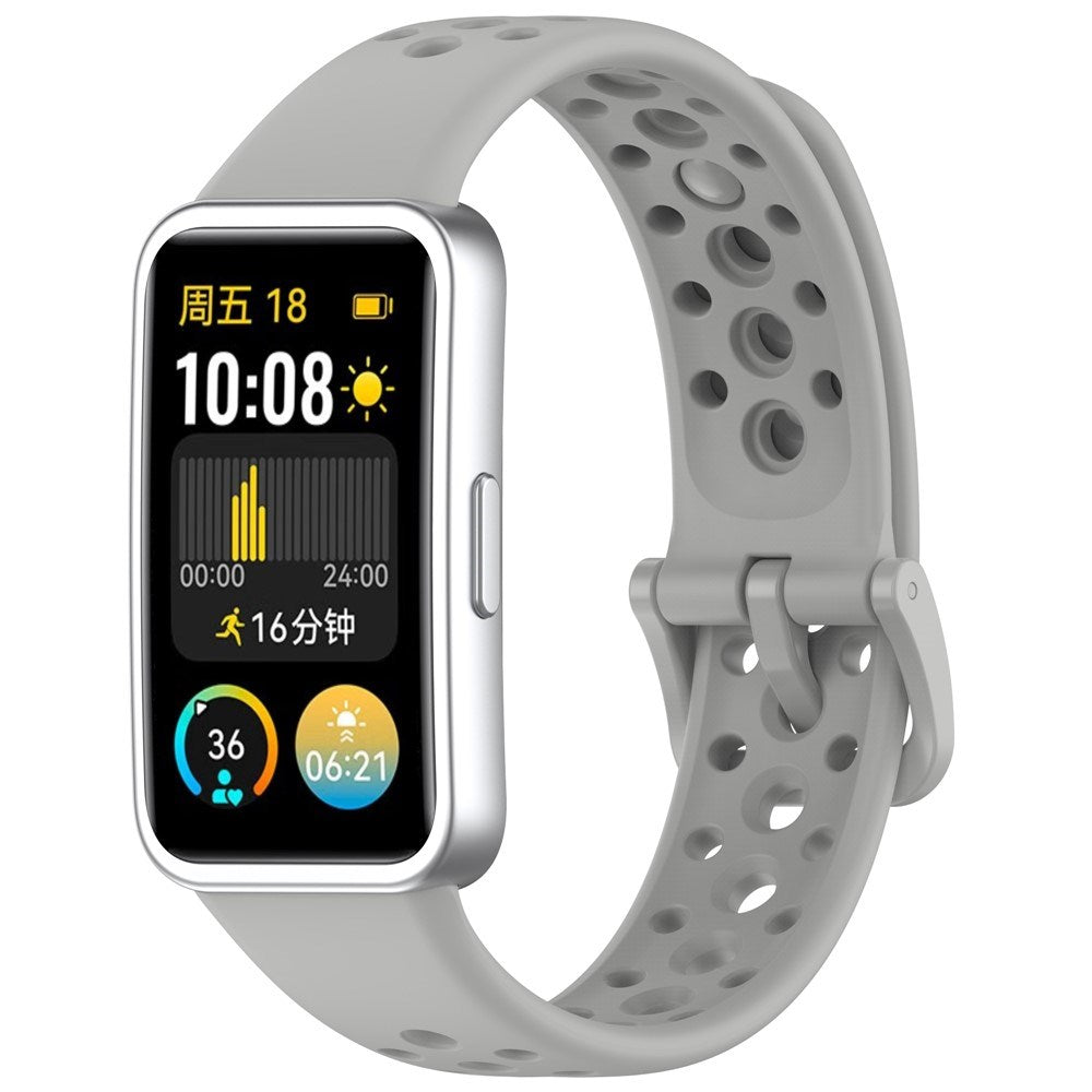 Huawei Band 10 / 9 / 8 EIDERWOOD Silikone Rem - Grå