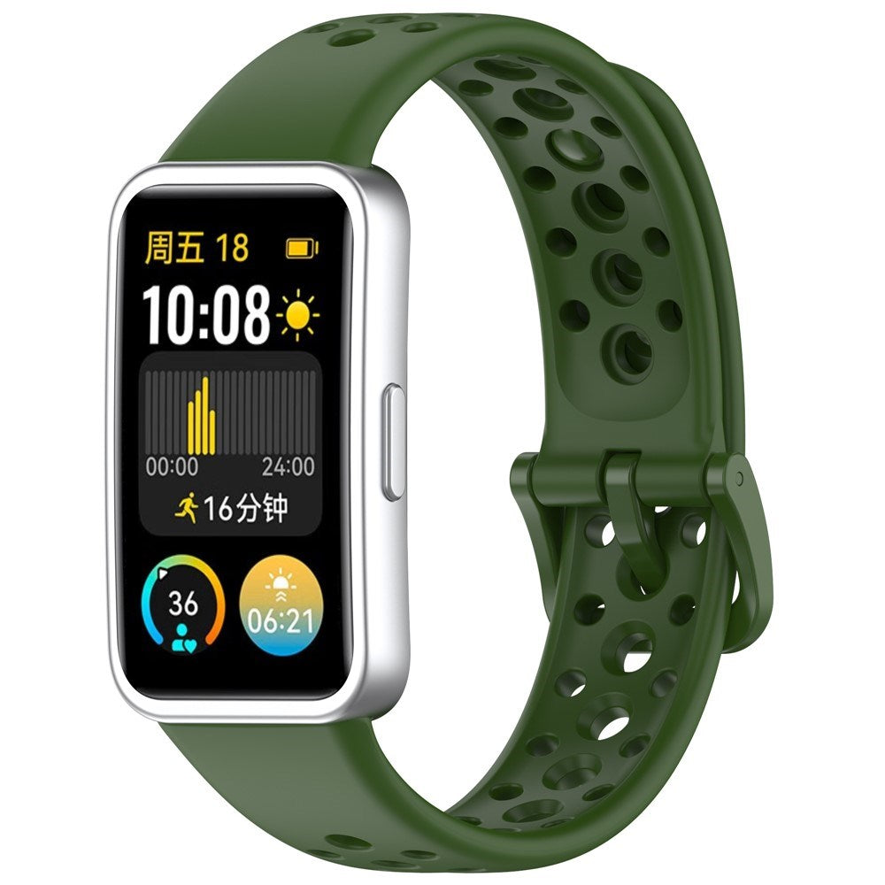 Huawei Band 10 / 9 / 8 EIDERWOOD Silikone Rem - Grøn