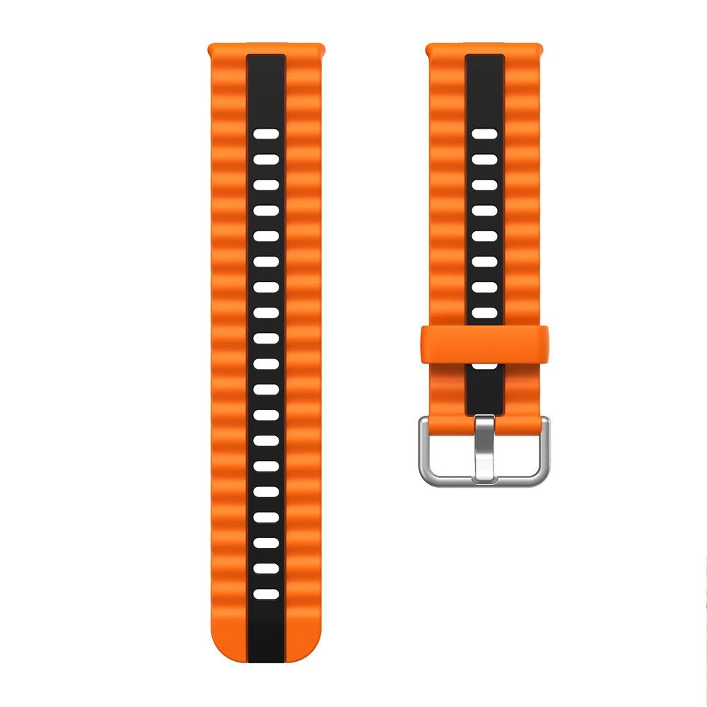 Huawei Watch Fit 5 Pro / 5 / 4 Pro / 4 / 3 EIDERWOOD Tofarvet Silikone Rem - Orange / Sort