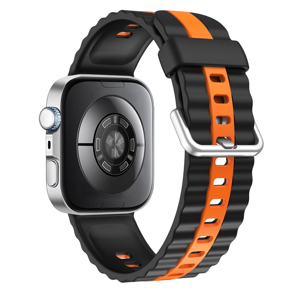 Huawei Watch Fit 5 Pro / 5 / 4 Pro / 4 / 3 EIDERWOOD Tofarvet Silikone Rem - Sort / Orange