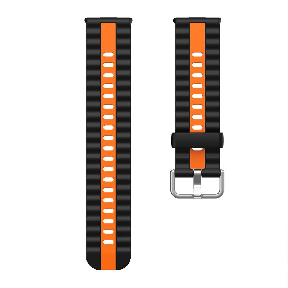 Huawei Watch Fit 5 Pro / 5 / 4 Pro / 4 / 3 EIDERWOOD Tofarvet Silikone Rem - Sort / Orange