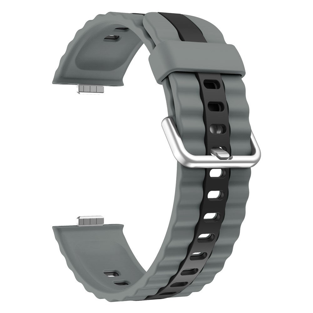 Huawei Watch Fit 5 Pro / 5 / 4 Pro / 4 / 3 EIDERWOOD Tofarvet Silikone Rem - Grå / Sort