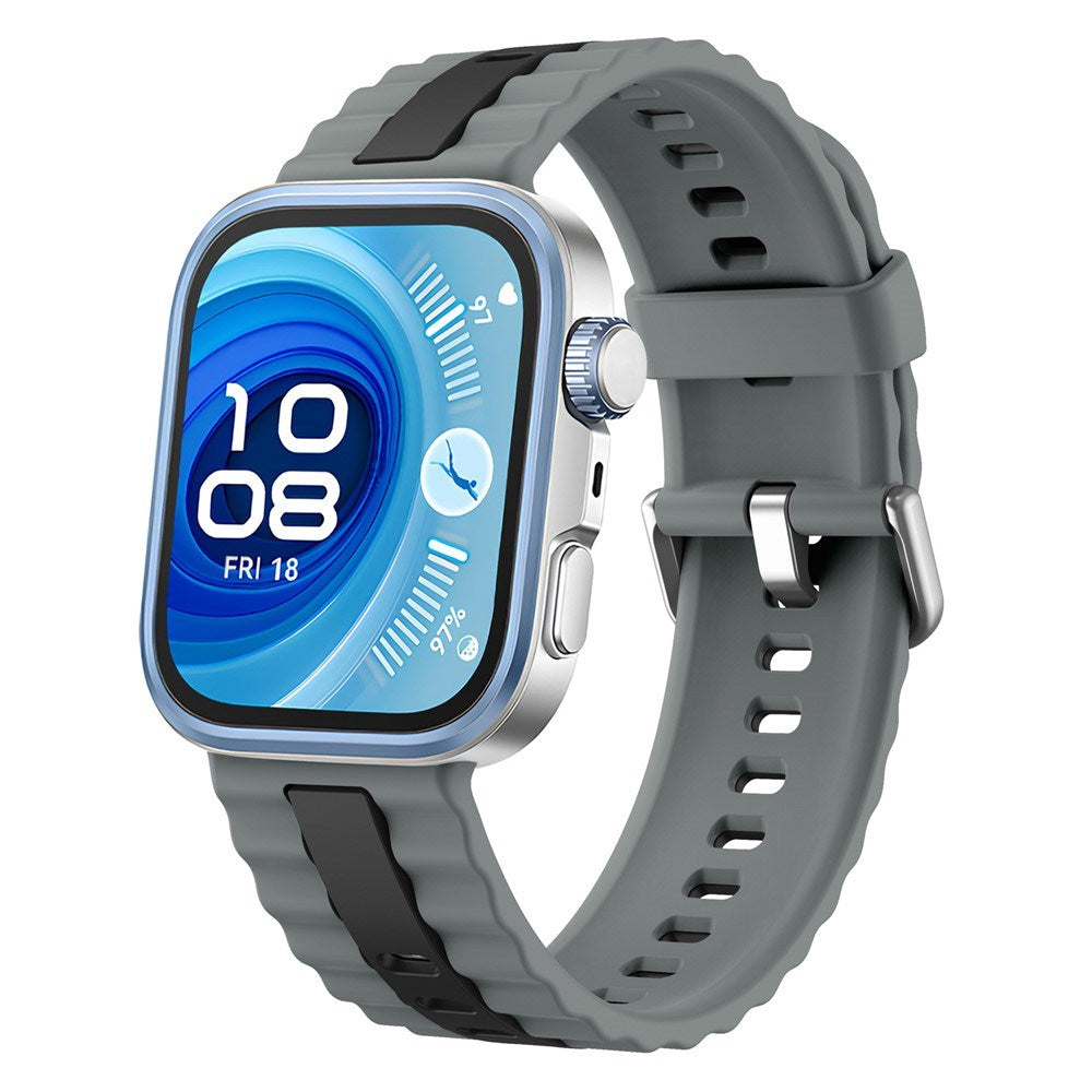 Huawei Watch Fit 5 Pro / 5 / 4 Pro / 4 / 3 EIDERWOOD Tofarvet Silikone Rem - Grå / Sort