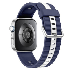 Huawei Watch Fit 5 Pro / 5 / 4 Pro / 4 / 3 EIDERWOOD Tofarvet Silikone Rem - Blå / Hvid
