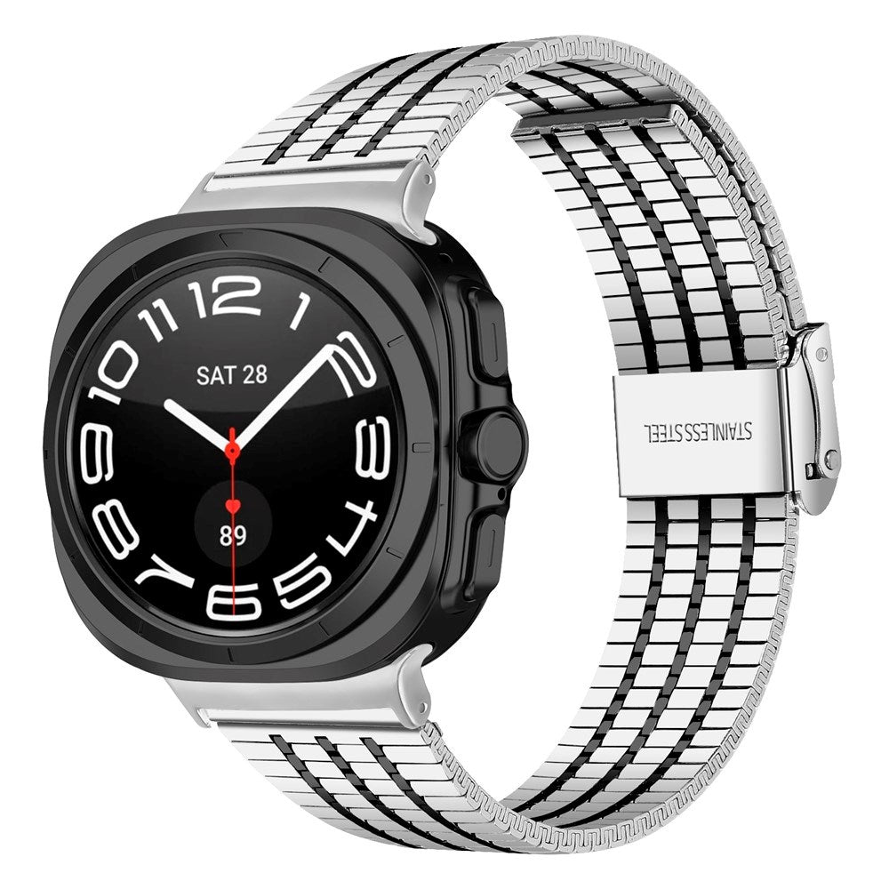 EIDERWOOD Samsung Galaxy Watch 8 / 8 Classic (40 / 44 / 46mm) Stål Rem - Sølv / Sort