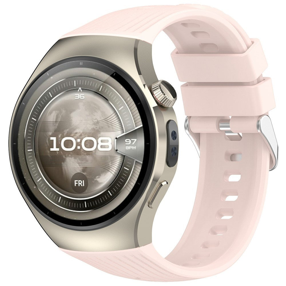 Huawei Watch 5 (46mm) EIDERWOOD Silikone Rem - Lyserød