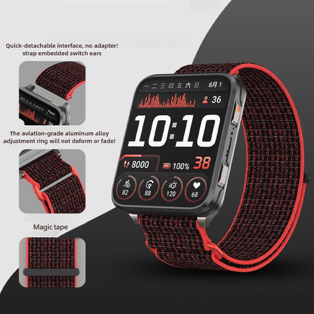 Garmin Venu X1 EIDERWOOD Nylon Rem - Rød / Sort