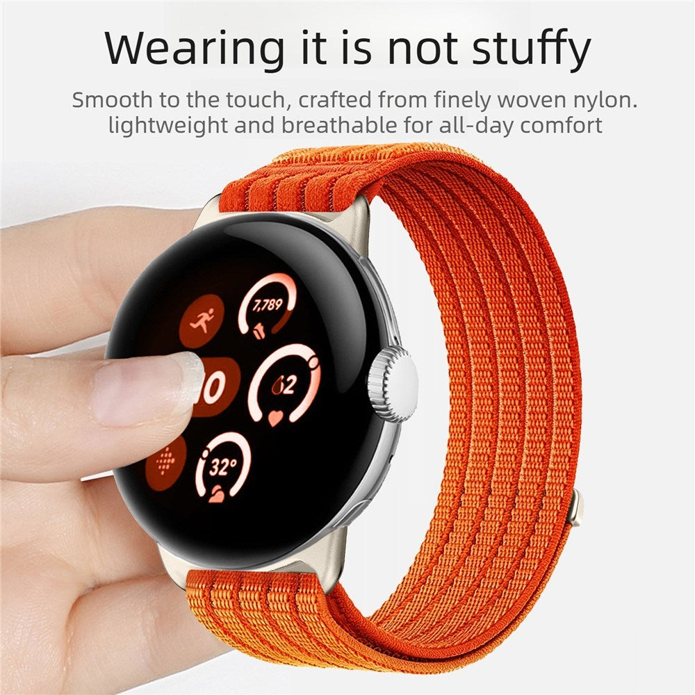 Google Pixel Watch 4 / 3 / 2 / 1 (41mm) EIDERWOOD Nylon Urrem - Mørkeblå