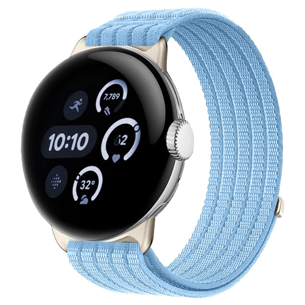Google Pixel Watch 4 / 3 / 2 / 1 (41mm) EIDERWOOD Nylon Urrem - Lyseblå