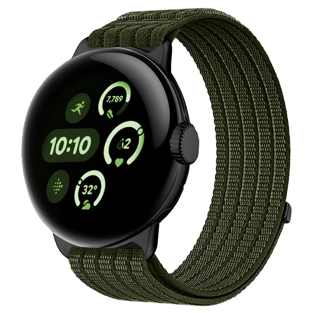 Google Pixel Watch 4 / 3 (45mm) EIDERWOOD Nylon Urrem - Mørkegrøn