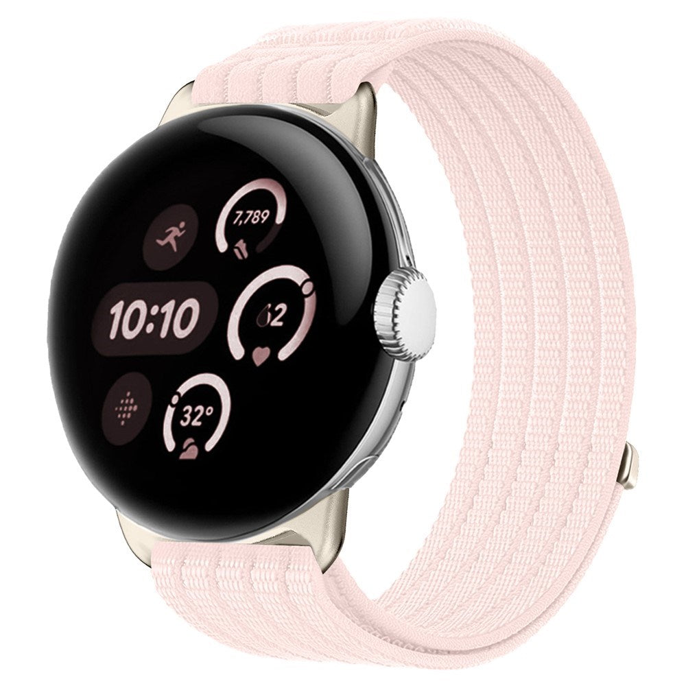 Google Pixel Watch 4 / 3 (45mm) EIDERWOOD Nylon Urrem - Lyserød
