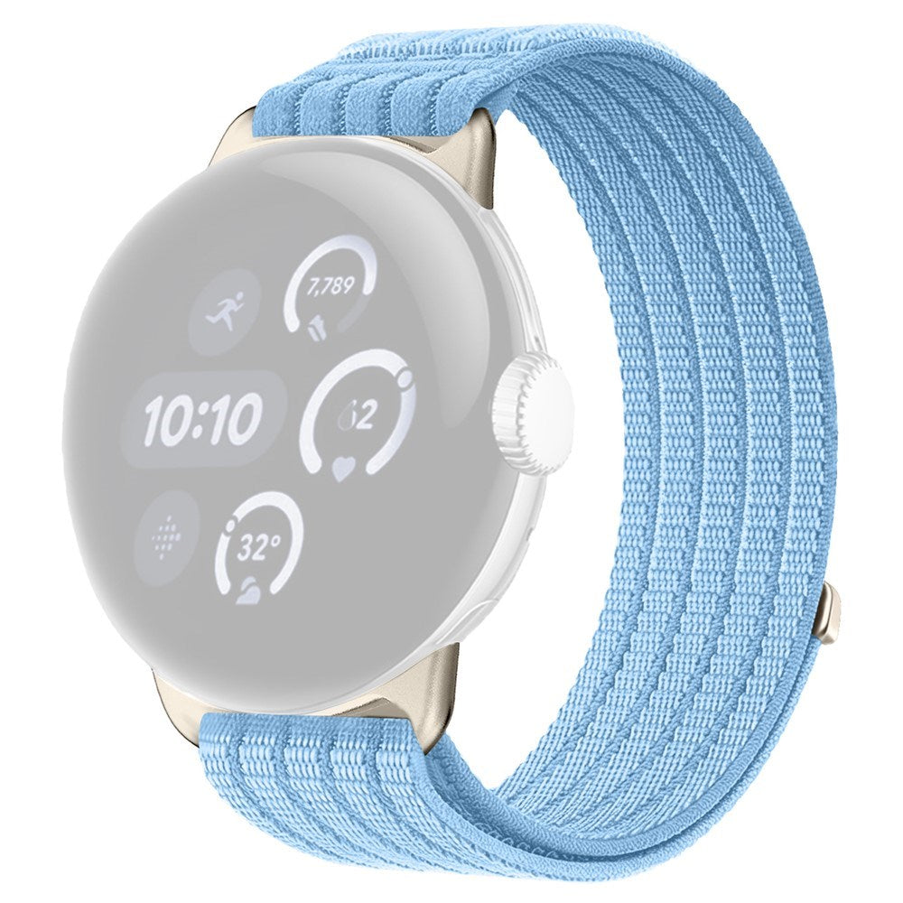 Google Pixel Watch 4 / 3 (45mm) EIDERWOOD Nylon Urrem - Lyseblå