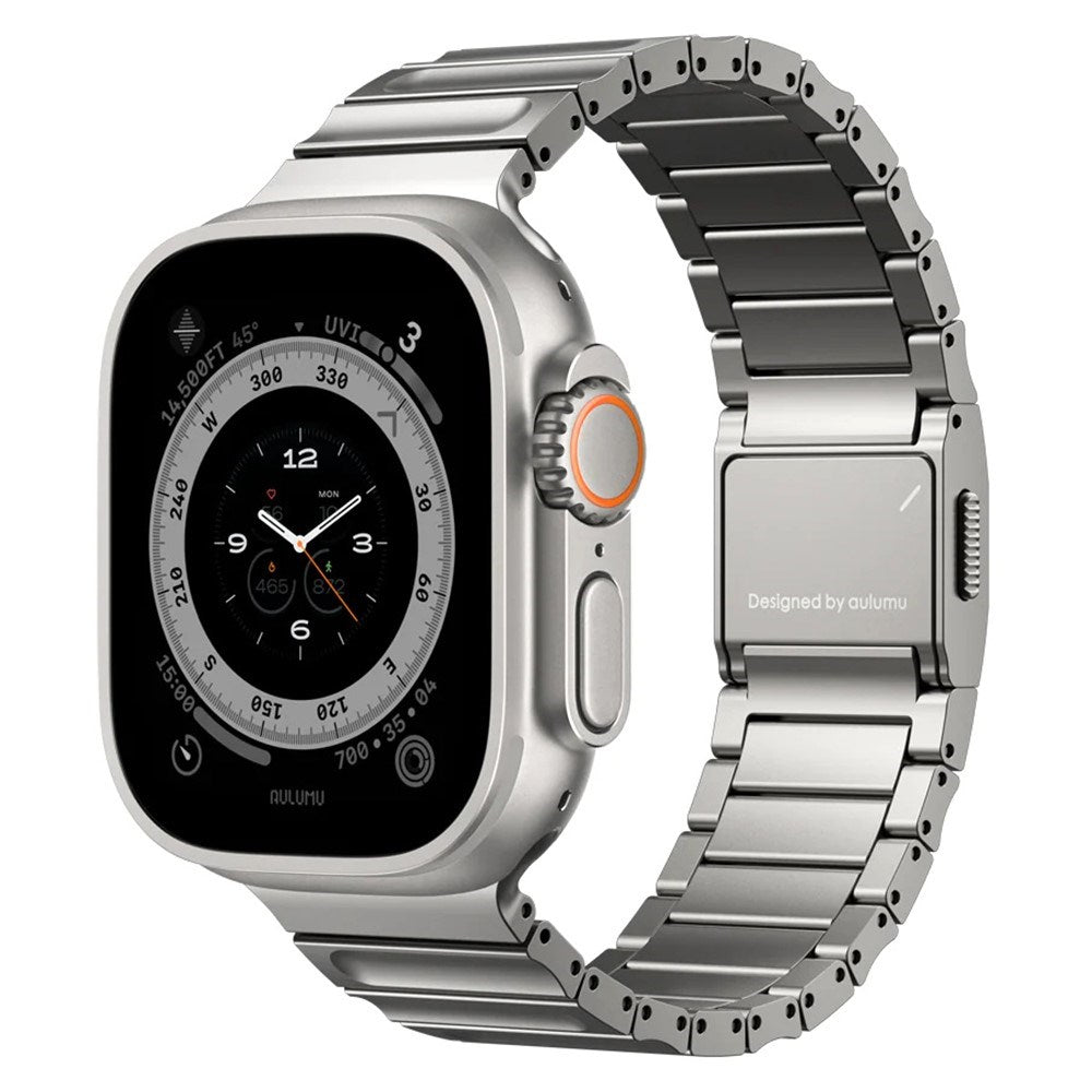 Apple Watch (42/44/SE/45/46/49mm) Aulumu C01 Titanium Rem - Sølv