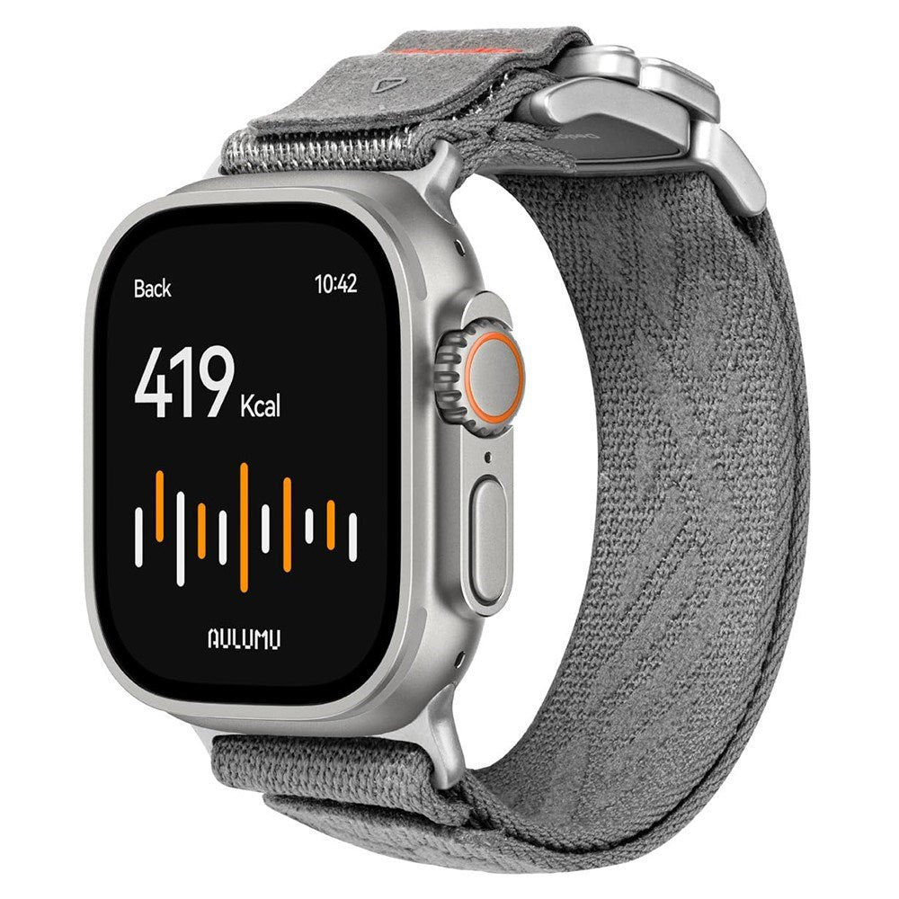 Apple Watch (42/44/SE/45/46/49mm) Aulumu C03 Nylon Rem - Sølv