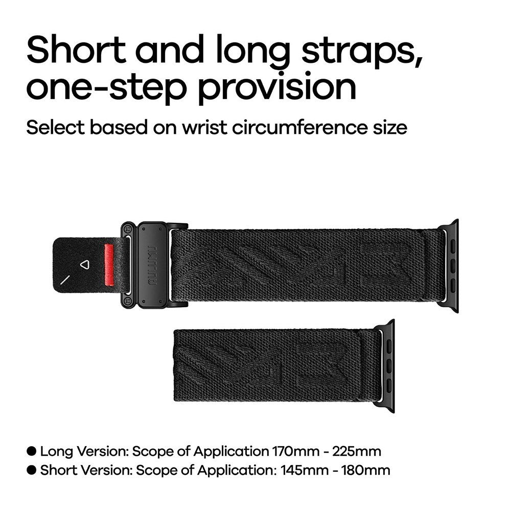 Apple Watch (42/44/SE/45/46/49mm) Aulumu C03 Nylon Rem - Sølv
