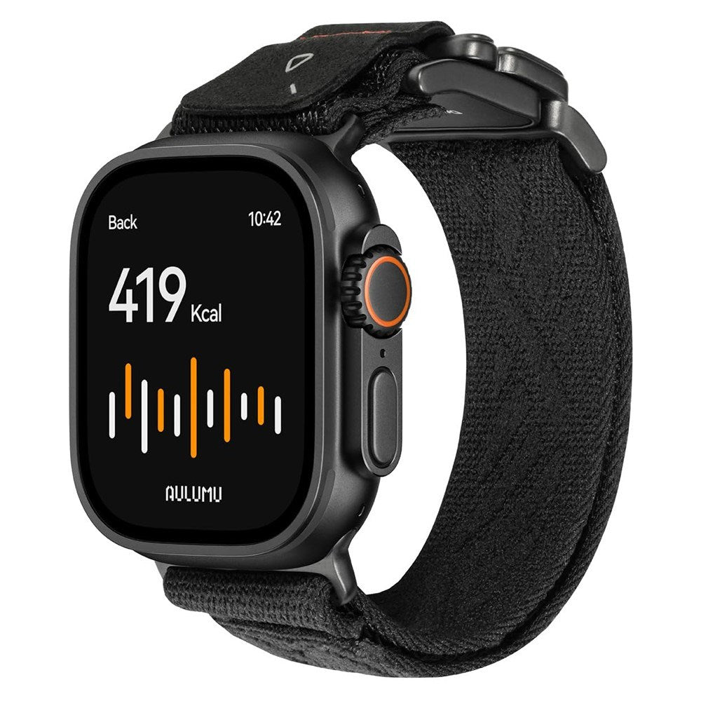 Apple Watch (42/44/SE/45/46/49mm) Aulumu C03 Nylon Rem - Sort