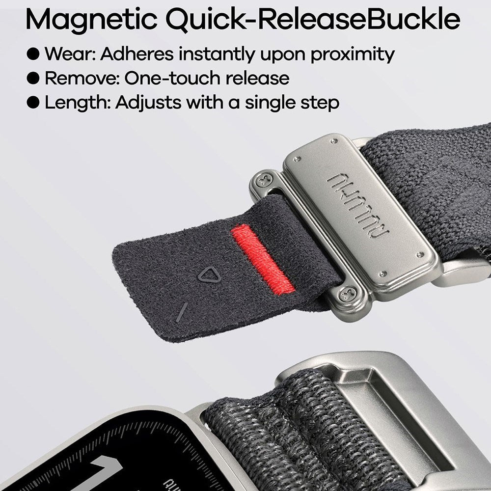 Apple Watch (42/44/SE/45/46/49mm) Aulumu C03 Nylon Rem - Sort