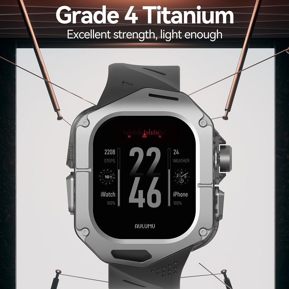 Apple Watch Ultra 4 / 3 / 2 / 1 (49mm) AULUMU Urrem m. Titanium - Sort