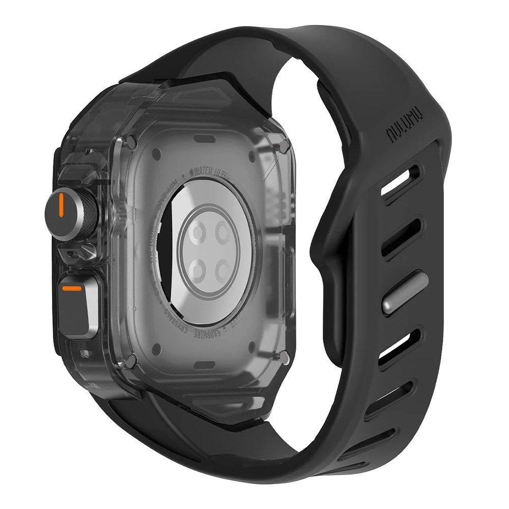 Apple Watch Ultra 4 / 3 / 2 / 1 (49mm) AULUMU Urrem m. Indbygget Plast Cover - Sort