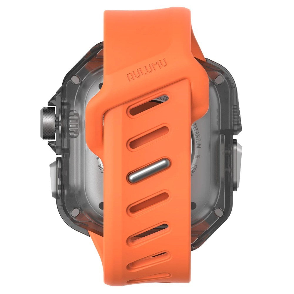 Apple Watch Ultra 4 / 3 / 2 / 1 (49mm) AULUMU Urrem m. Indbygget Plast Cover - Orange