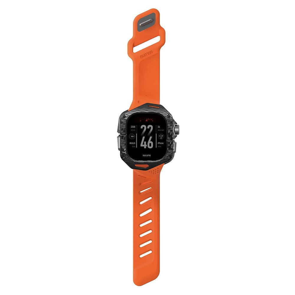Apple Watch Ultra 4 / 3 / 2 / 1 (49mm) AULUMU Urrem m. Indbygget Plast Cover - Orange