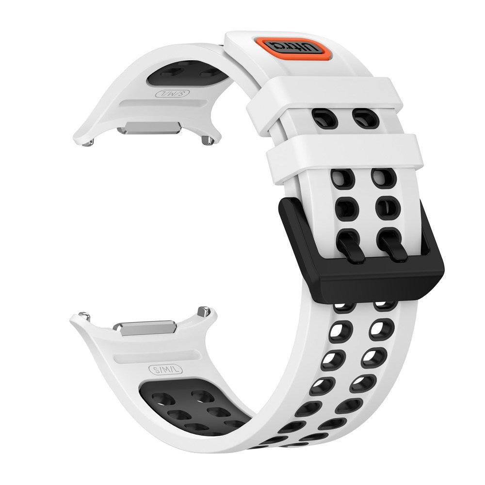 Samsung Galaxy Watch Ultra 2 / Ultra (47mm) Silikone Rem m. Ventilationshuller - Hvid / Sort