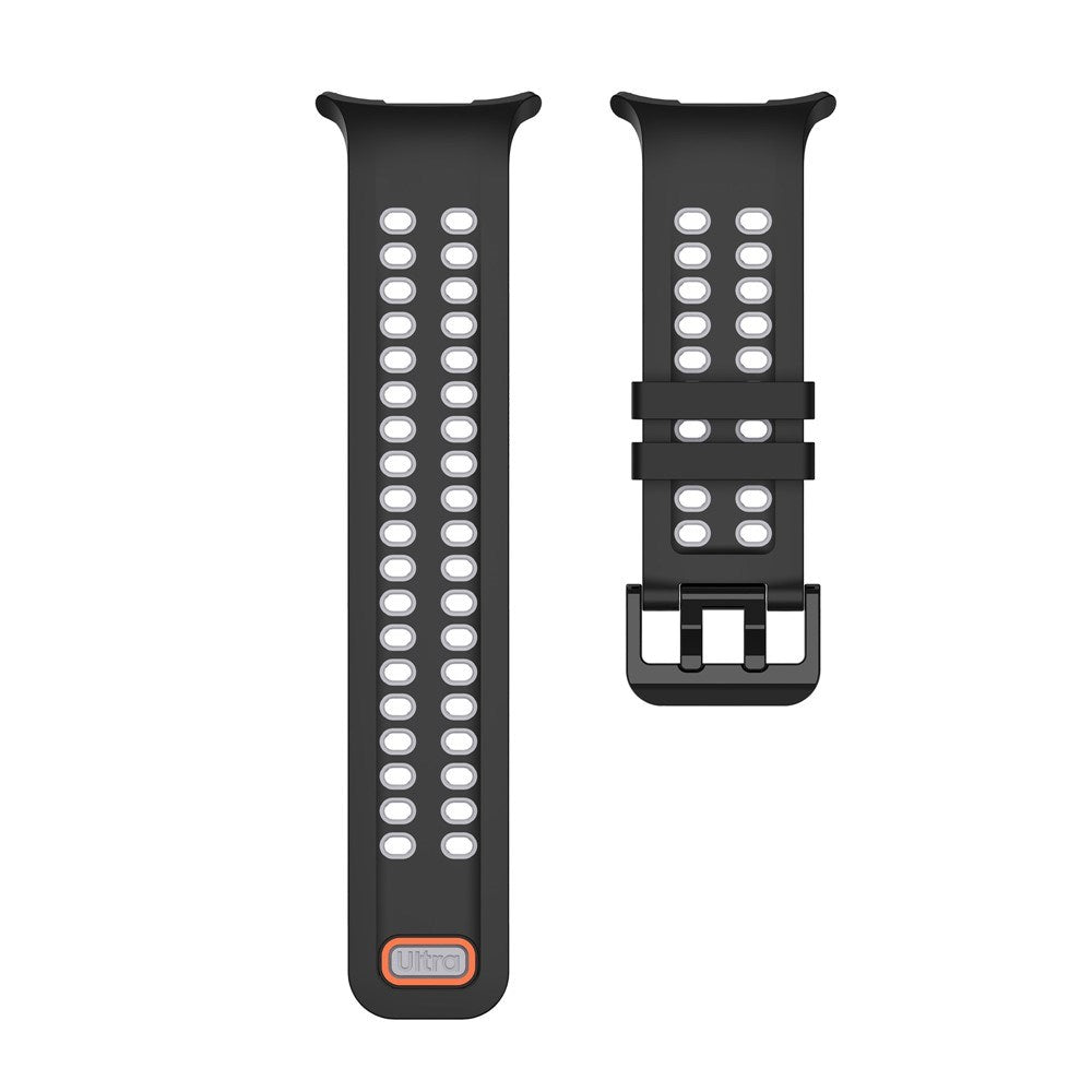 Samsung Galaxy Watch Ultra 2 / Ultra (47mm) Silikone Rem m. Ventilationshuller - Sort / Grå