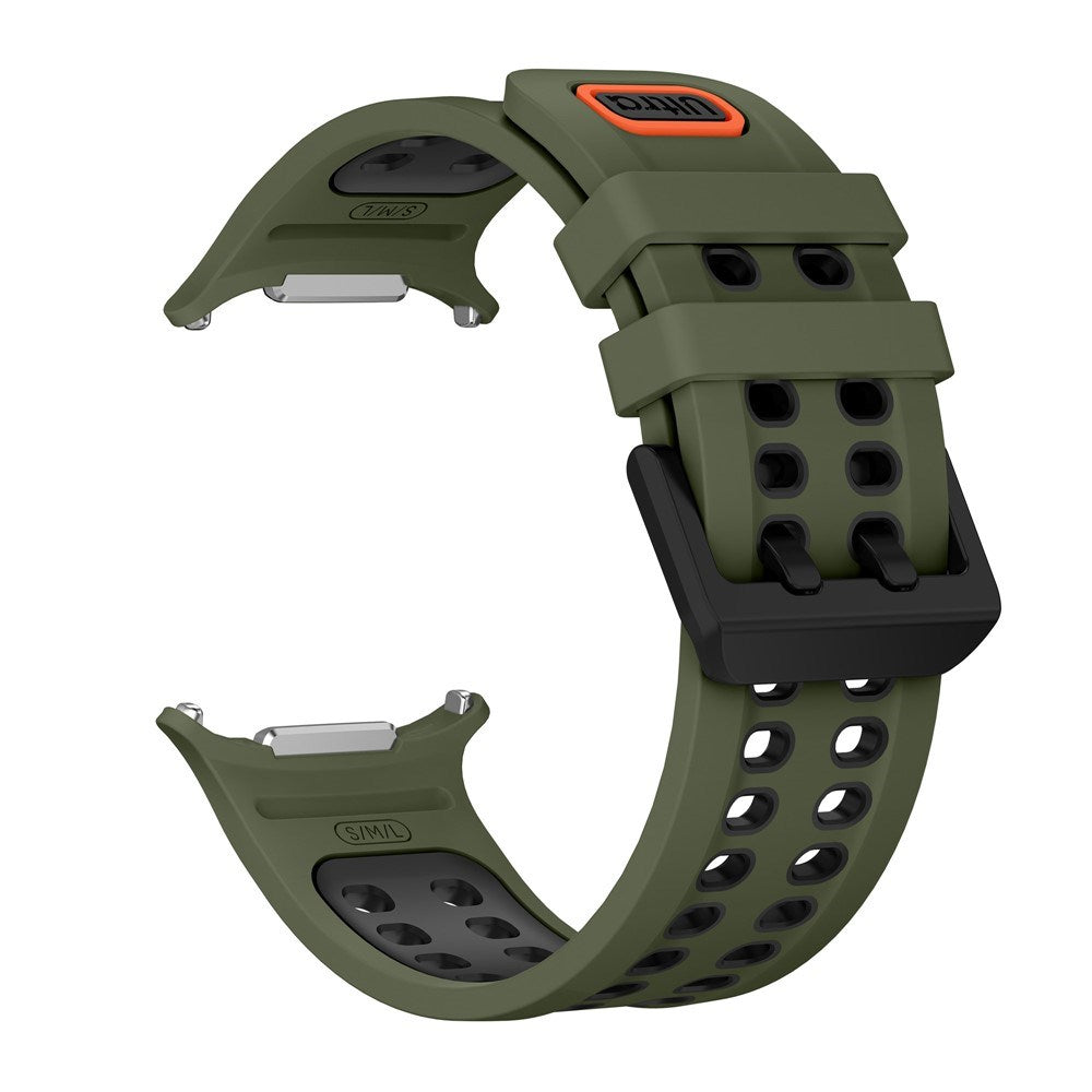 Samsung Galaxy Watch Ultra 2 / Ultra (47mm) Silikone Rem m. Ventilationshuller - Grøn / Sort