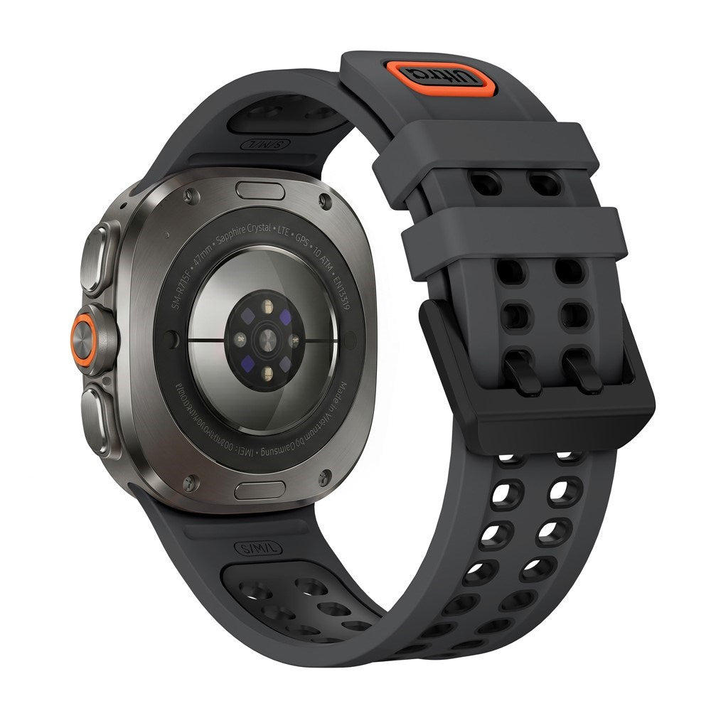 Samsung Galaxy Watch Ultra 2 / Ultra (47mm) Silikone Rem m. Ventilationshuller - Sort