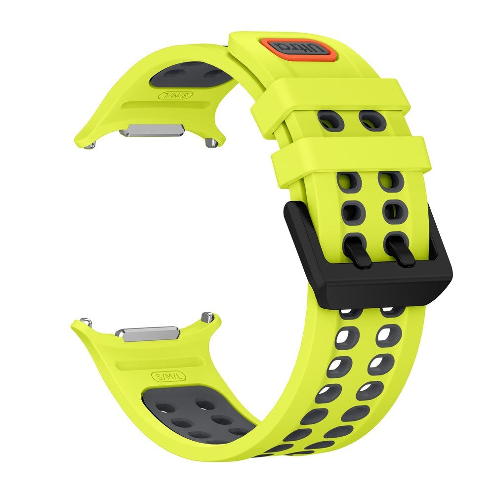 Samsung Galaxy Watch Ultra 2 / Ultra (47mm) Silikone Rem m. Ventilationshuller - Gul / Grå