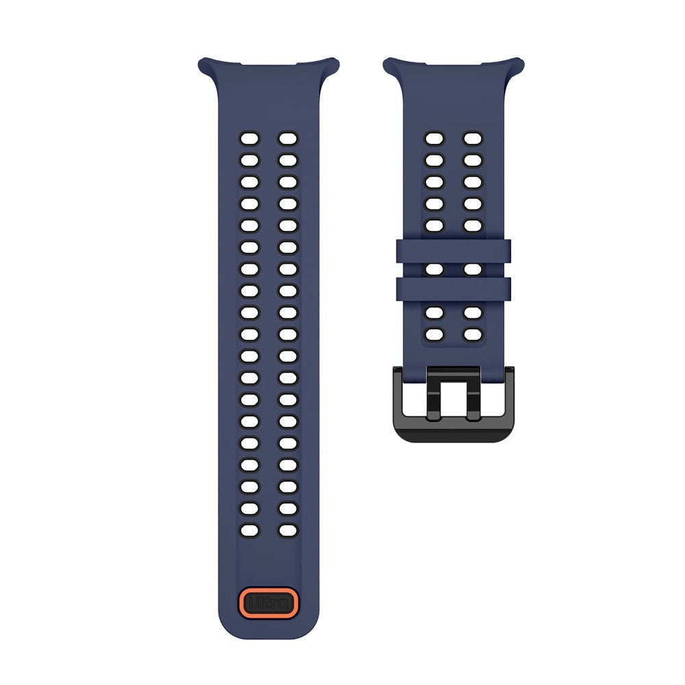 Samsung Galaxy Watch Ultra 2 / Ultra (47mm) Silikone Rem m. Ventilationshuller - Blå / Sort