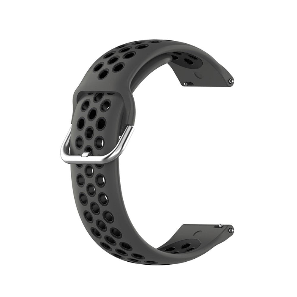 Universal Smartwatch To-Farvet Silikone Rem (20mm) - Mørkegrå / Sort