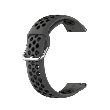 Universal Smartwatch To-Farvet Silikone Rem (20mm) - Mørkegrå / Sort