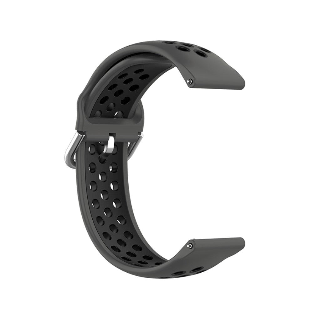 Universal Smartwatch To-Farvet Silikone Rem (20mm) - Mørkegrå / Sort