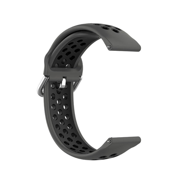 Universal Smartwatch To-Farvet Silikone Rem (20mm) - Mørkegrå / Sort