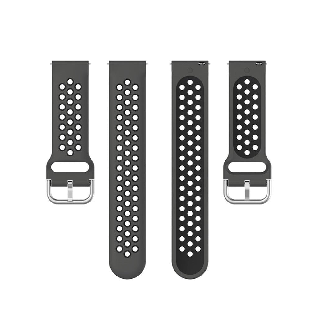 Universal Smartwatch To-Farvet Silikone Rem (20mm) - Mørkegrå / Sort