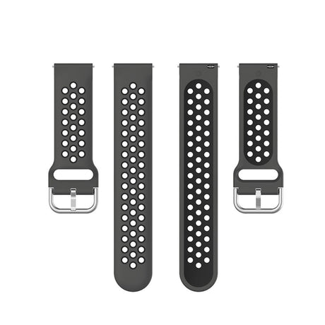 Universal Smartwatch To-Farvet Silikone Rem (20mm) - Mørkegrå / Sort